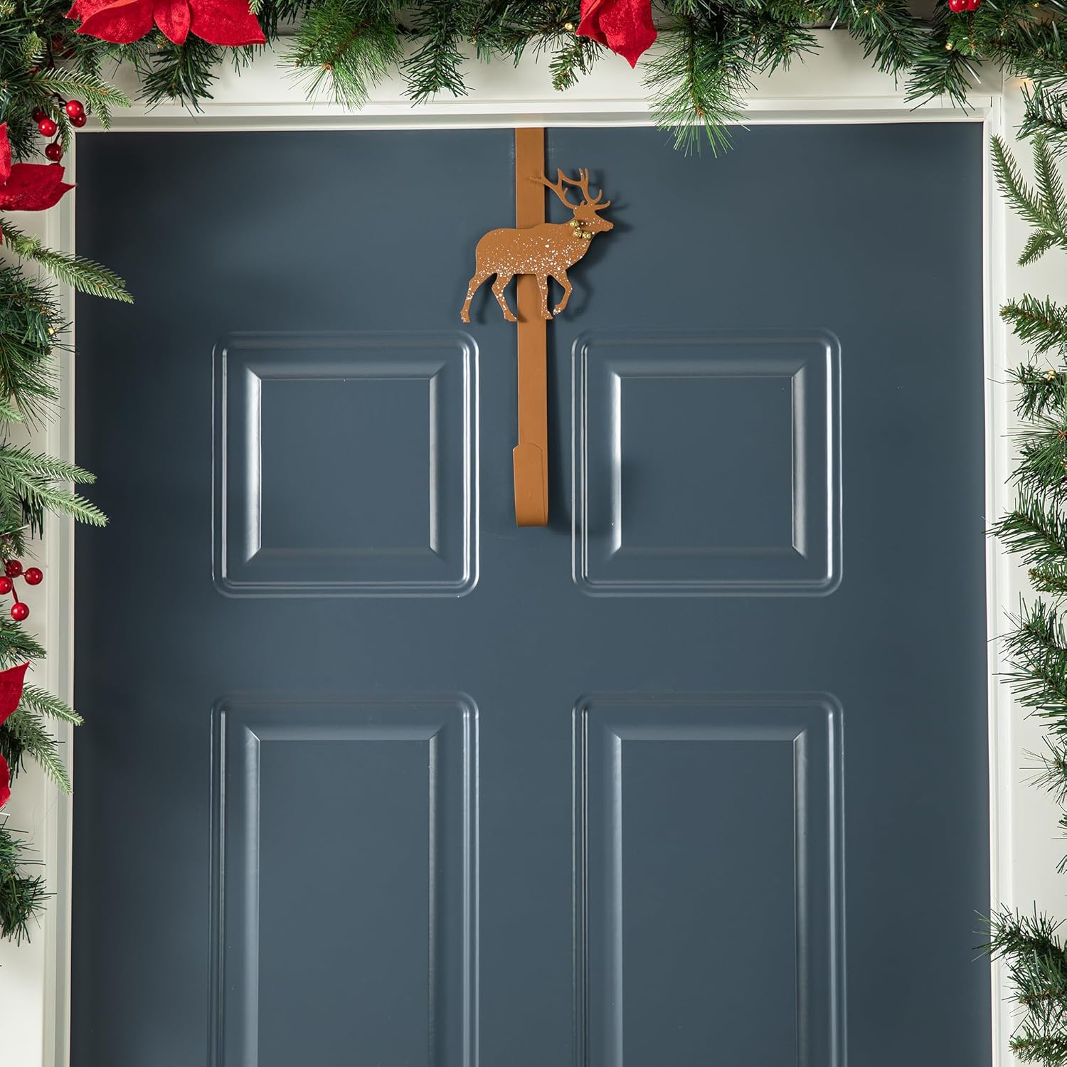 Glitzhome 2 Pack Wreath Hangers with Tree and Reindeer