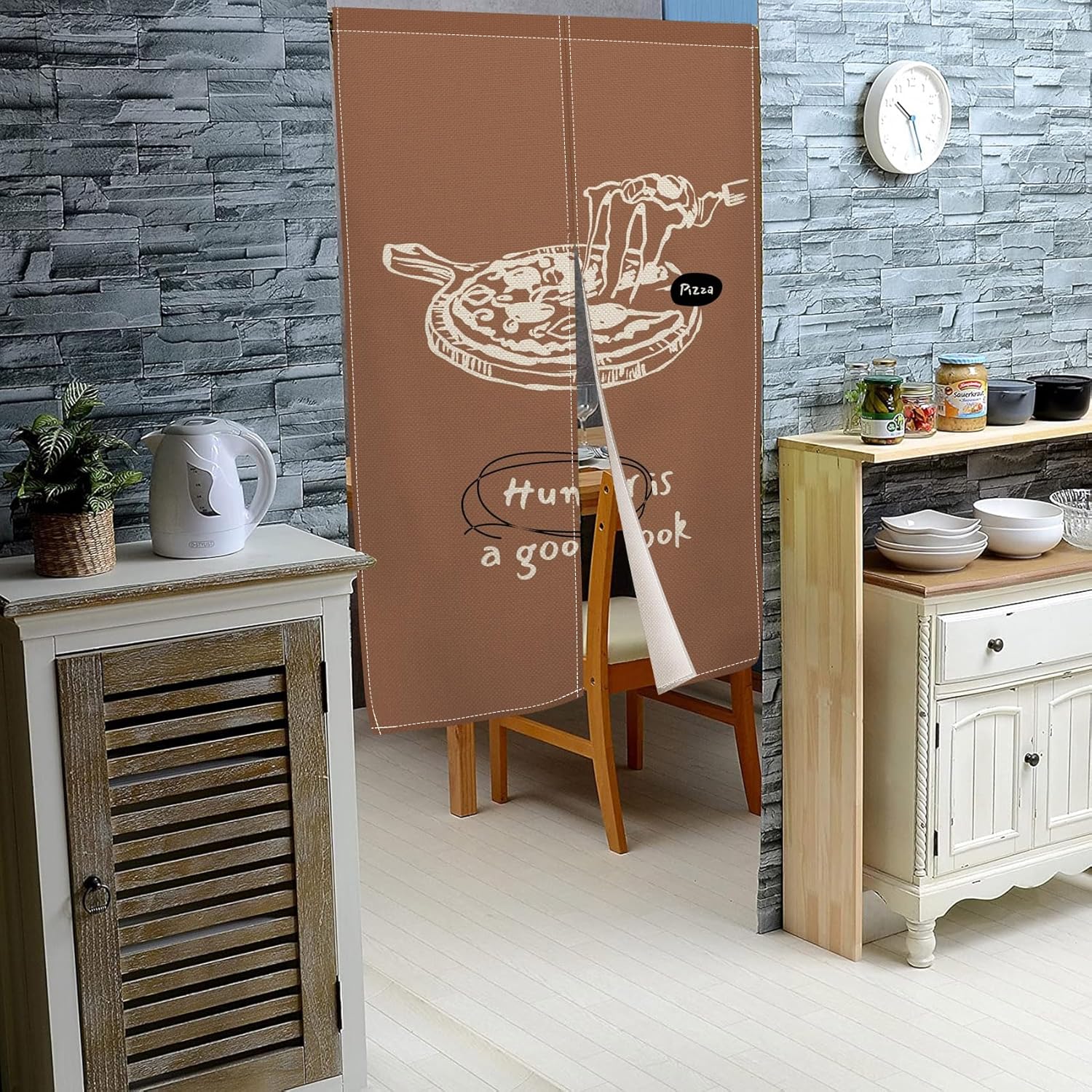 Leowefowa Noren Doorway Curtain Kitchen Privacy Panel