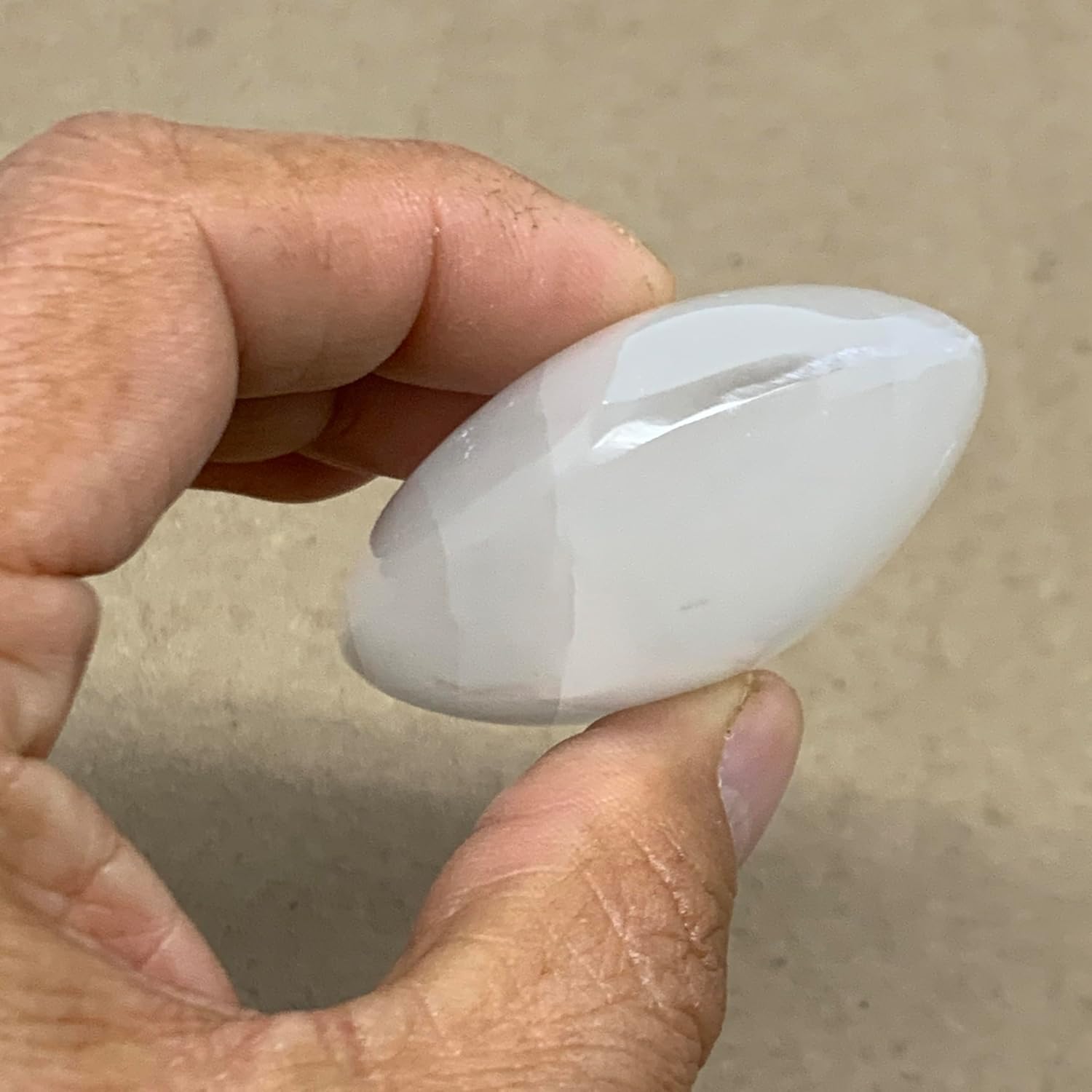 WatanGems 97g Selenite Palm-Stone Crystal Pillow Shape