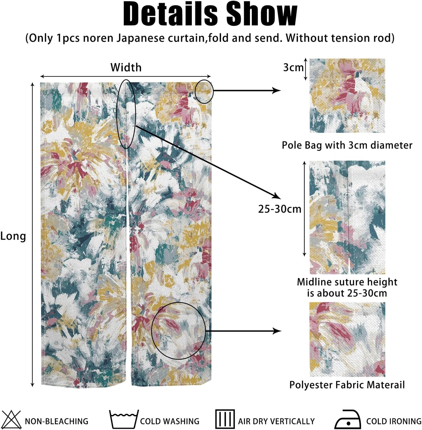 Japanese Noren Door Curtain 34x60 Inches