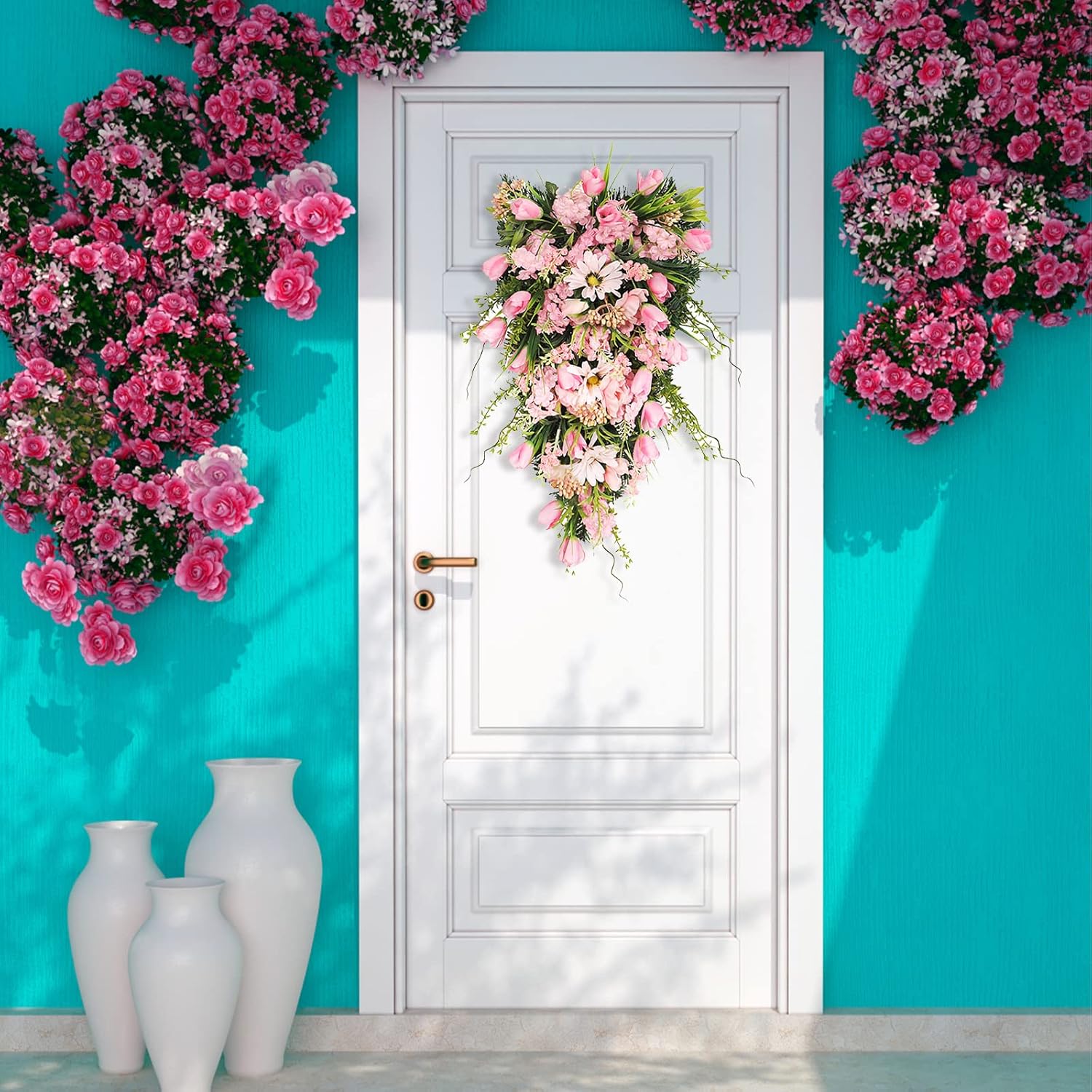 Pink Teardrop Wreath for Home Decor 157inch