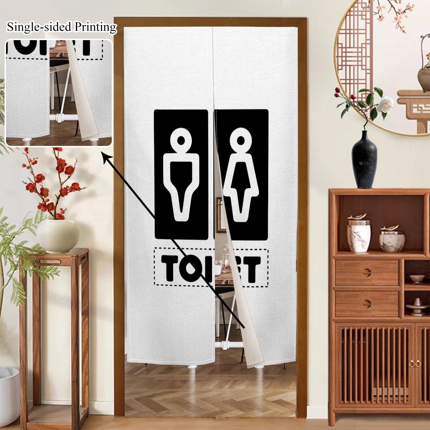 Japanese Noren Door Curtain for Privacy Partition Divider Panel