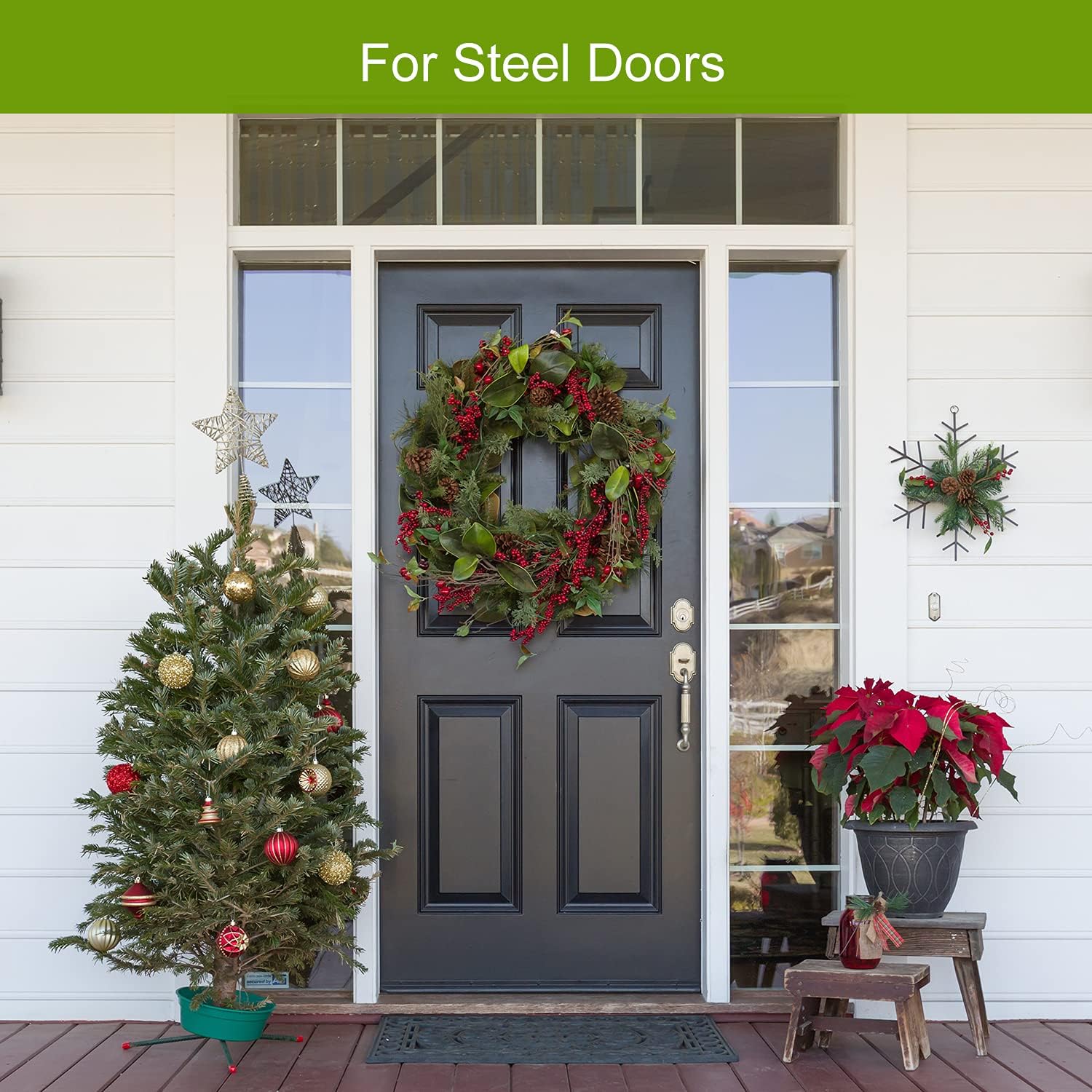 Magnetic Wreath Hanger for Front Doors 2 Pack