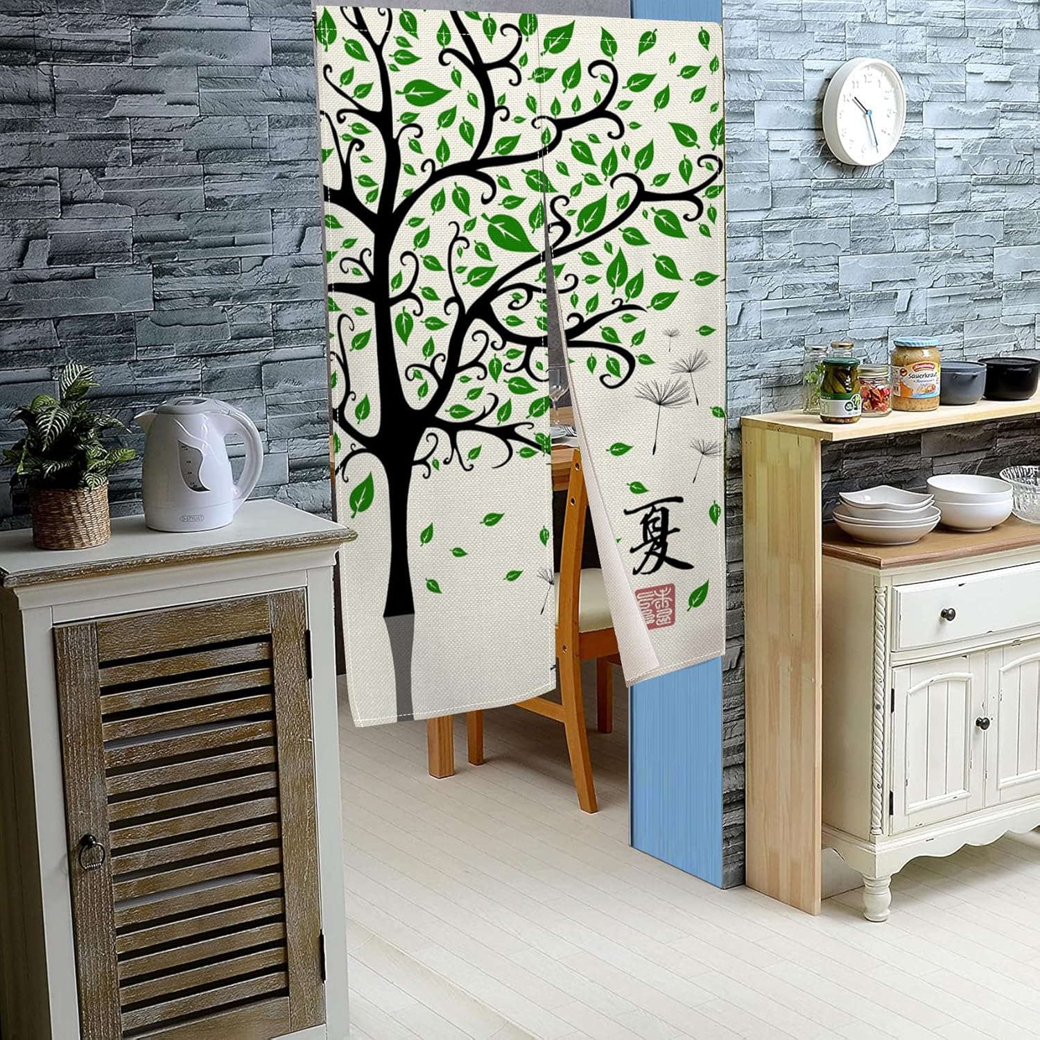 Leowefowa Japanese Noren Door Curtain 335x709