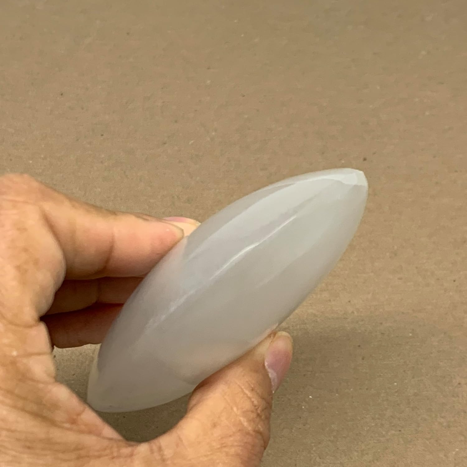 062 Lbs Selenite Palm Stone Crystal Handmade Pillow Shape
