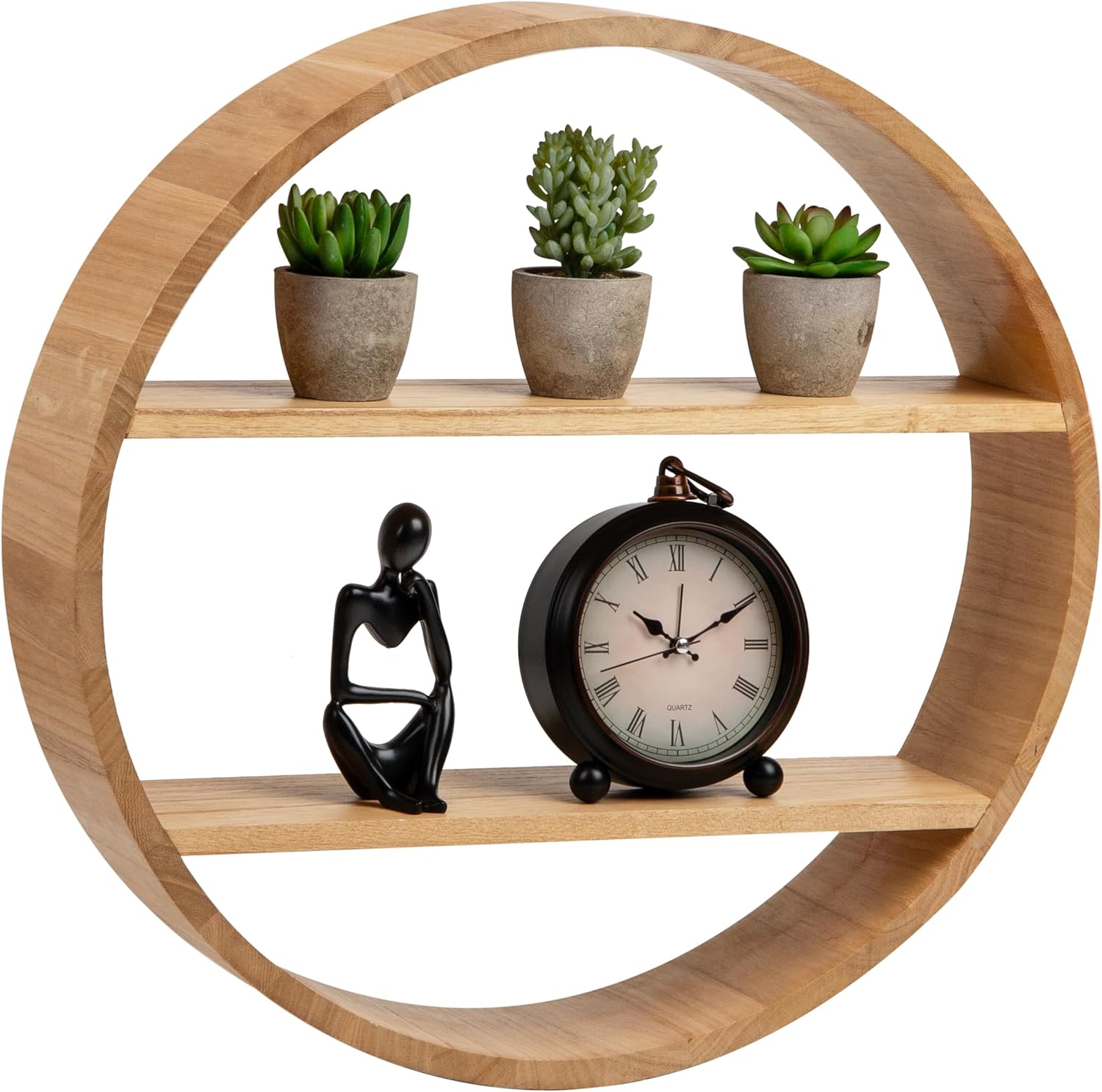 Mind Reader Circular Floating Shelf 18x18x4 Brown