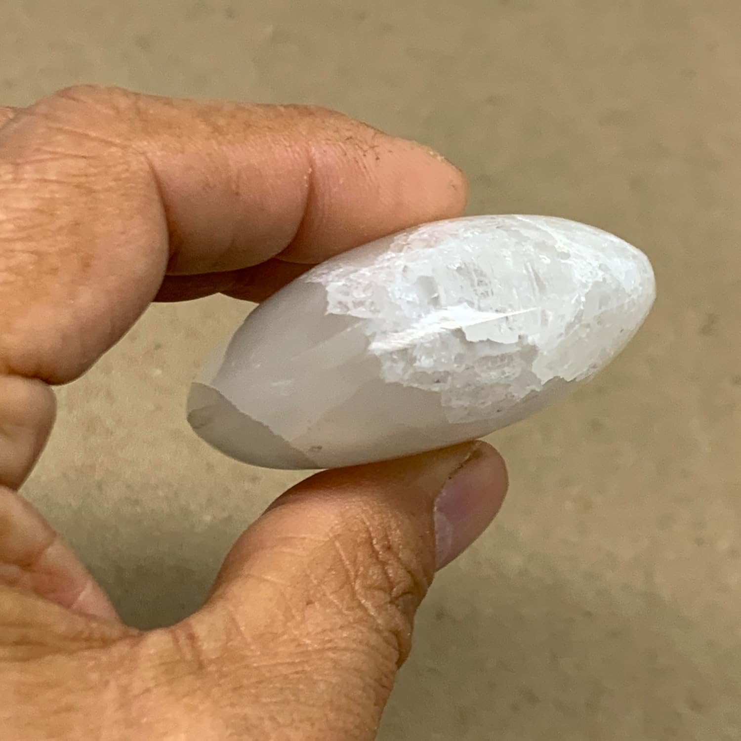 93g Natural Selenite Palm-Stone Crystal Pillow Shape