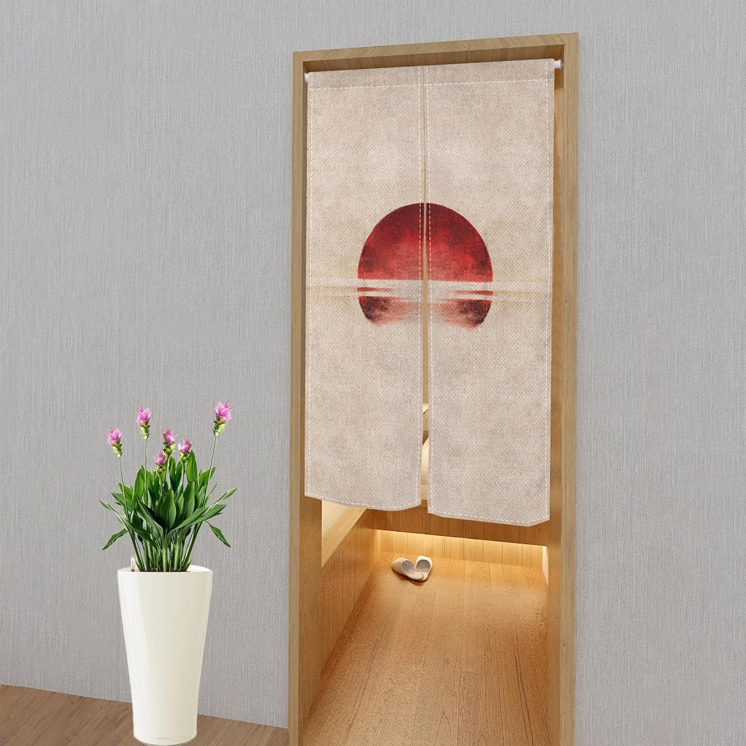 Traditional Japanese Noren Door Curtain 34x48 Sunset