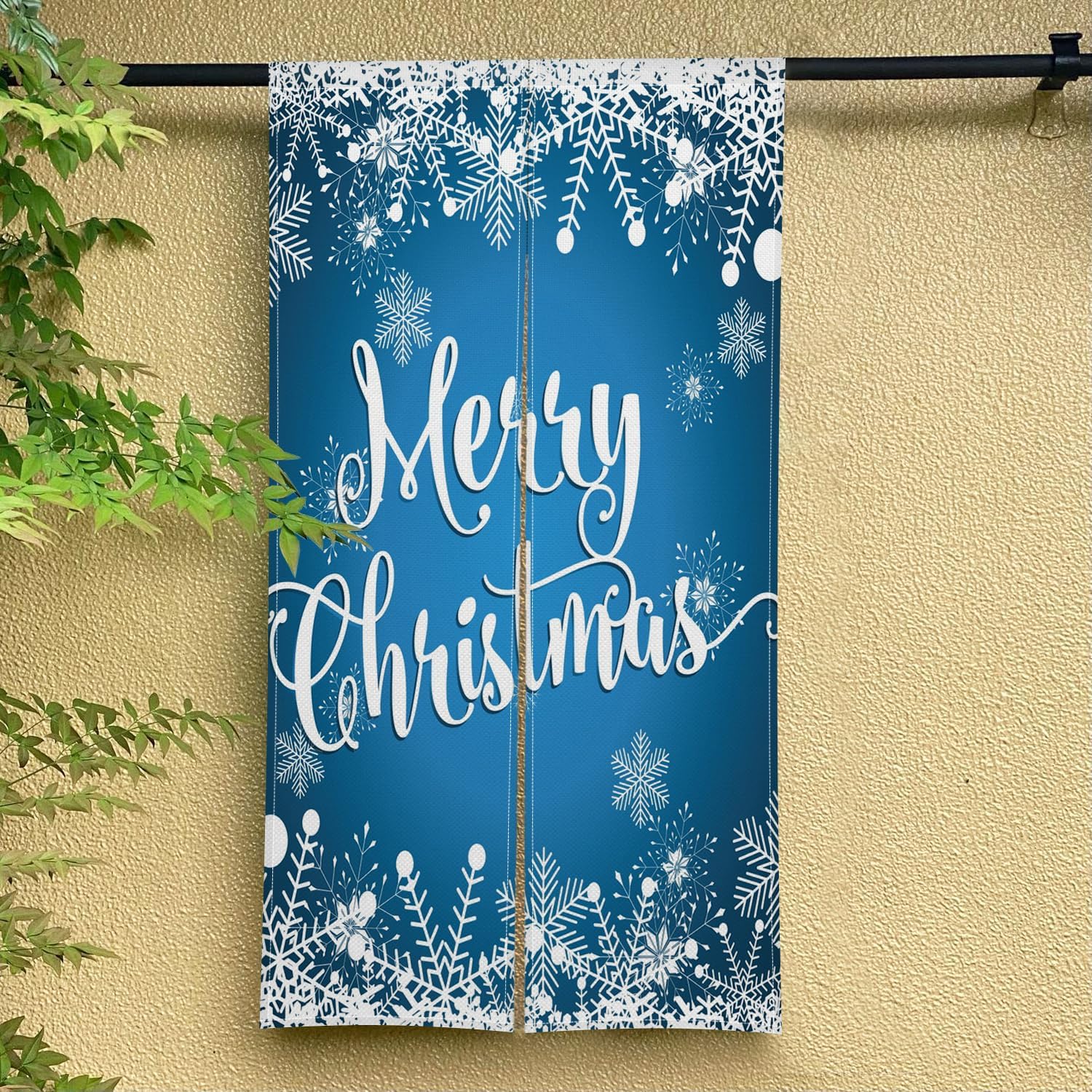 ChloropLastid Blue Snowflake Noren Door Curtain