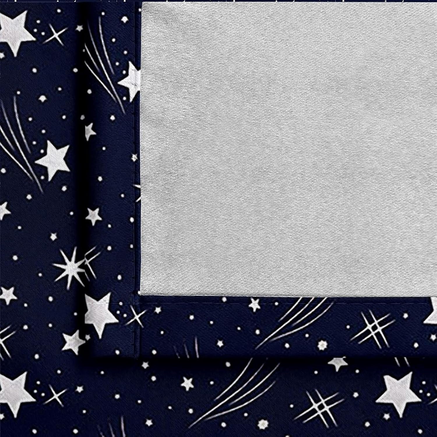 Homxi 2 Panel Balcony Curtains Blackout Navy Blue White Eyelet Starry Sky