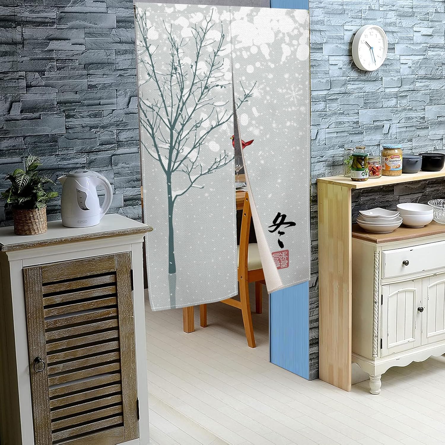 Leowefowa Japanese Noren Curtain 34x48 In