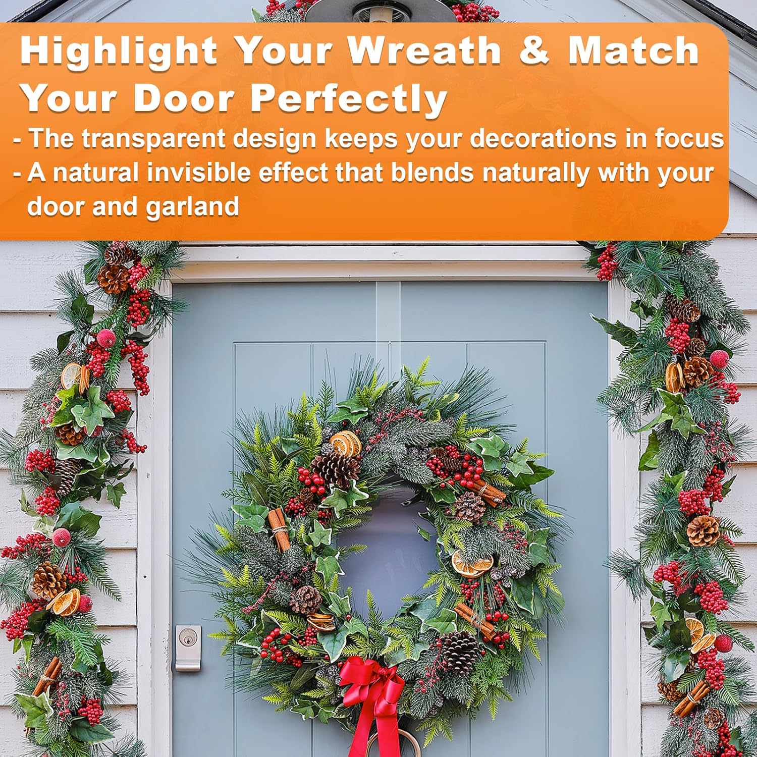 GameXcel 12 Inch Clear Wreath Hanger 4 Pack