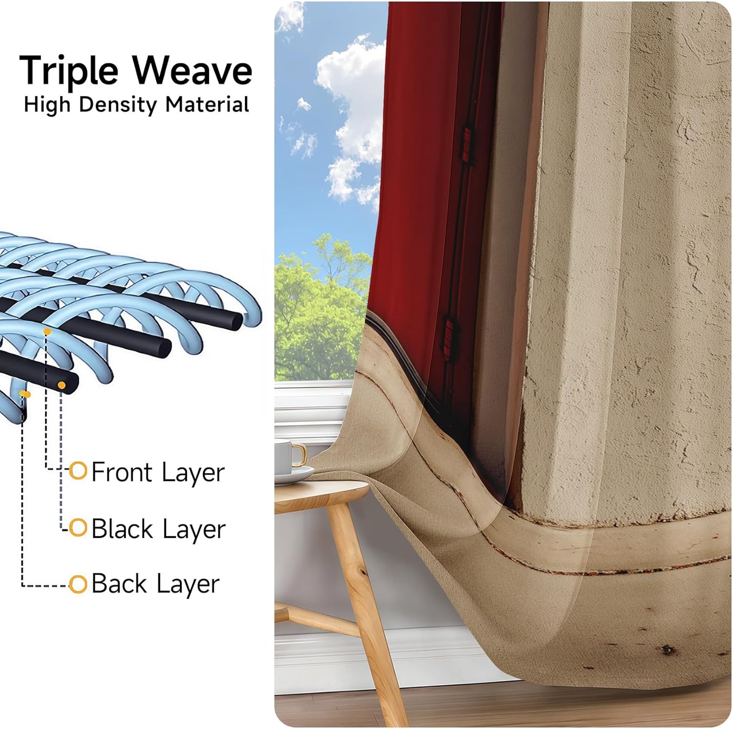 Concrete Frame Doorway Curtains 2 Panels Set