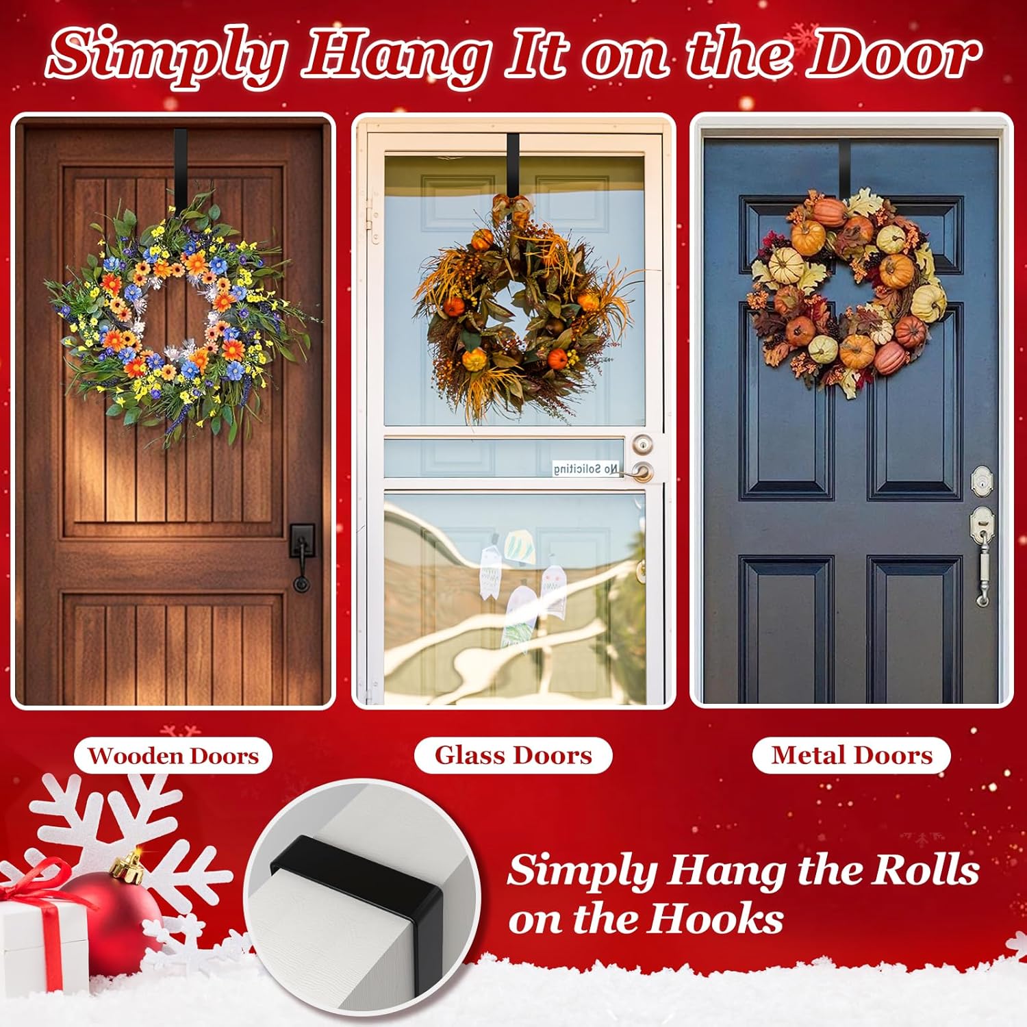 EverMerry 2 Pack 14 Inch Wreath Hangers