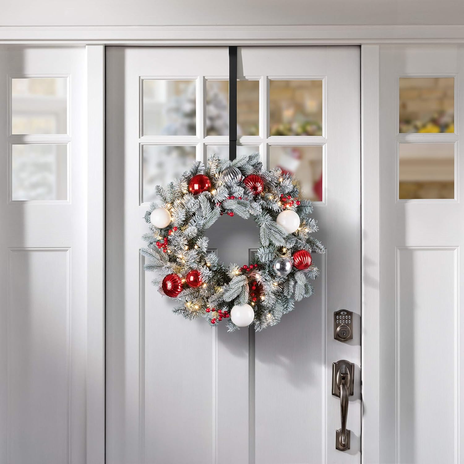 Haute Decor Adjustable Wreath Hanger Matte Black