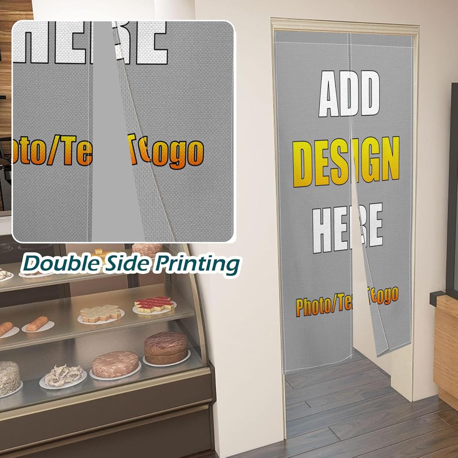 Customizable Double Sided Japanese Noren Curtain Panel