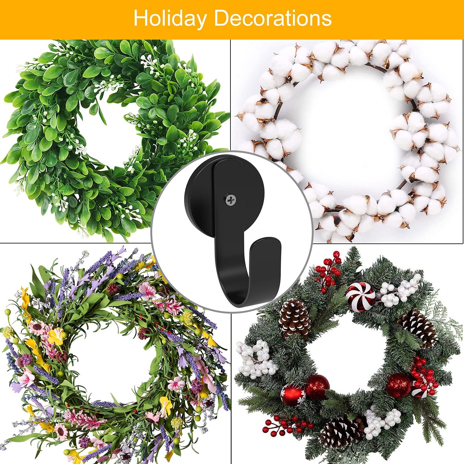 Magnetic Wreath Hanger for Front Doors 2 Pack