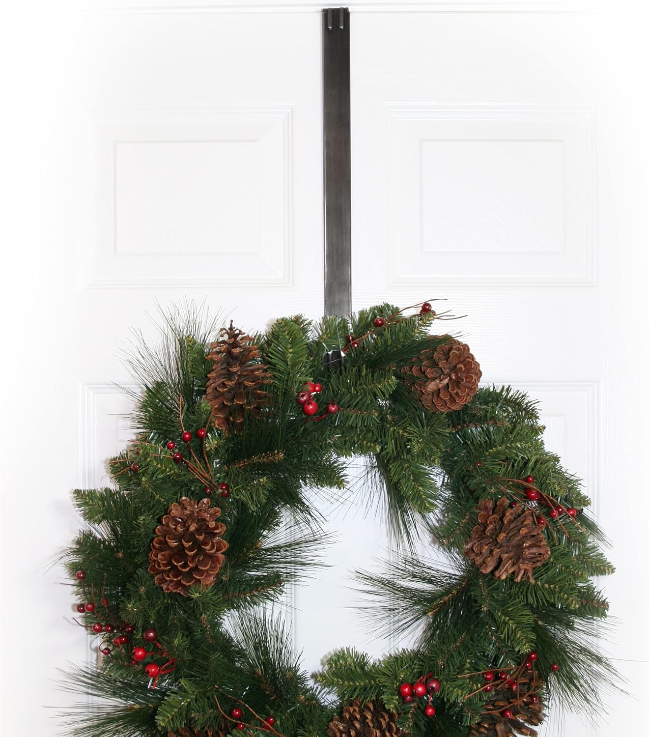 Haute Decor Adjustable Wreath Hanger 2-Pack Brushed Nickel