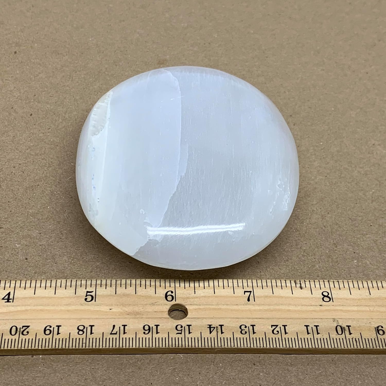 062 Lbs Selenite Palm Stone Crystal Handmade Pillow Shape