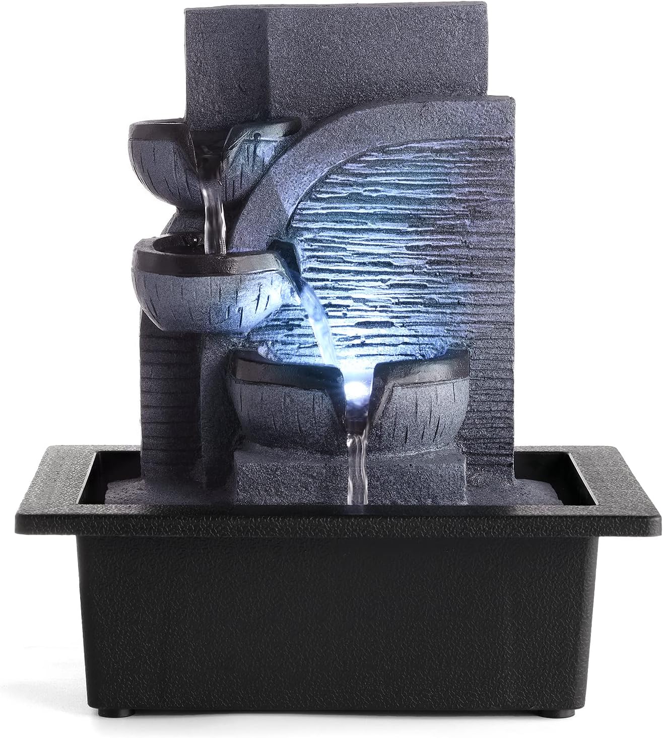 WICHEMI Indoor Waterfall Fountain with LED Light