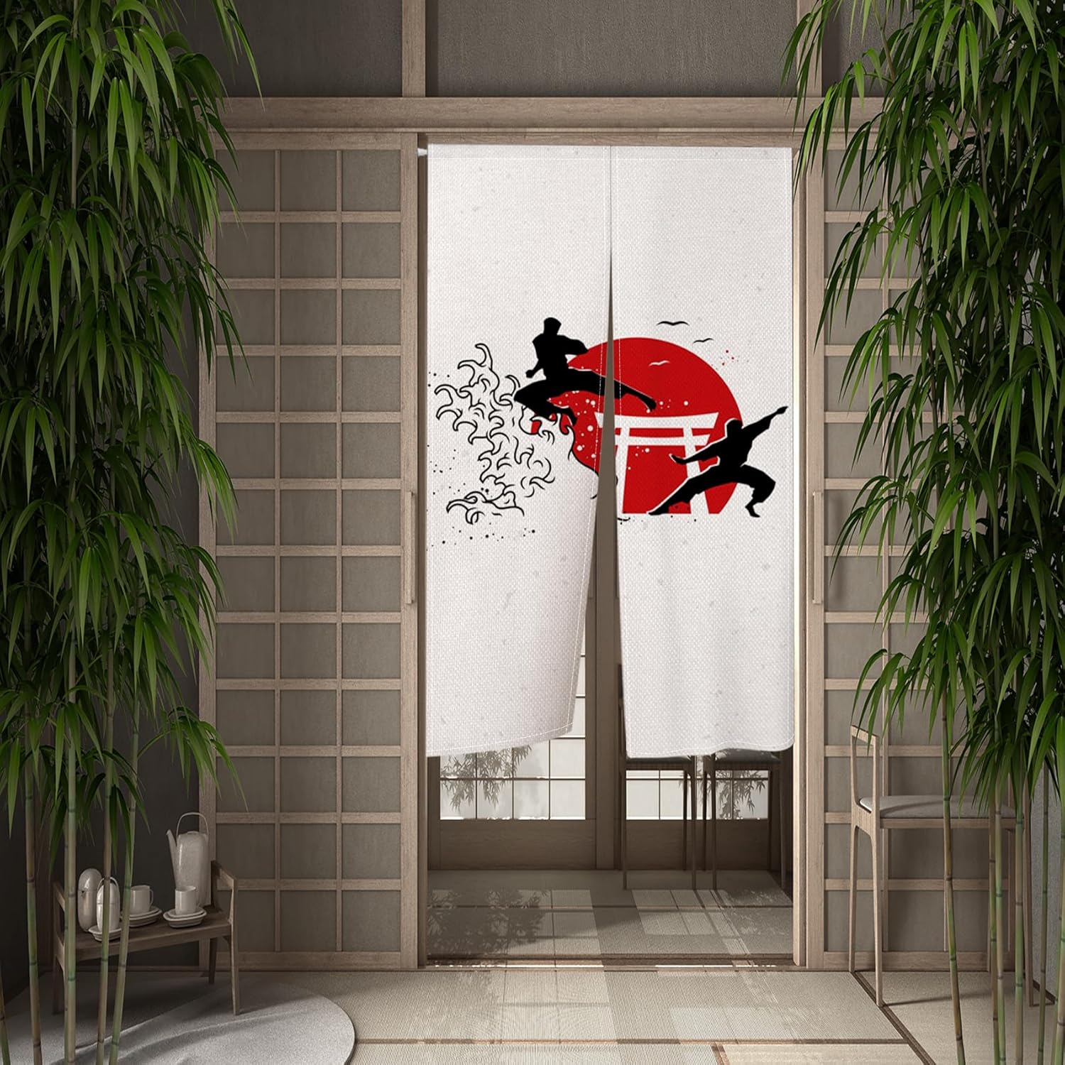 Japanese Noren Door Curtain Panel 34x60 Inch