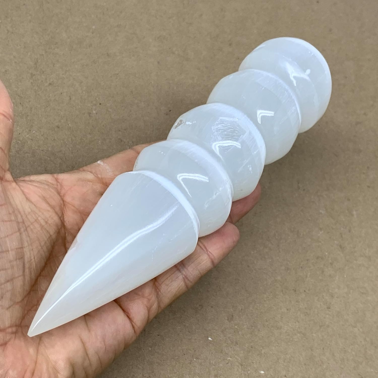 Large Selenite Crystal Spiral Wand Point 092 lbs