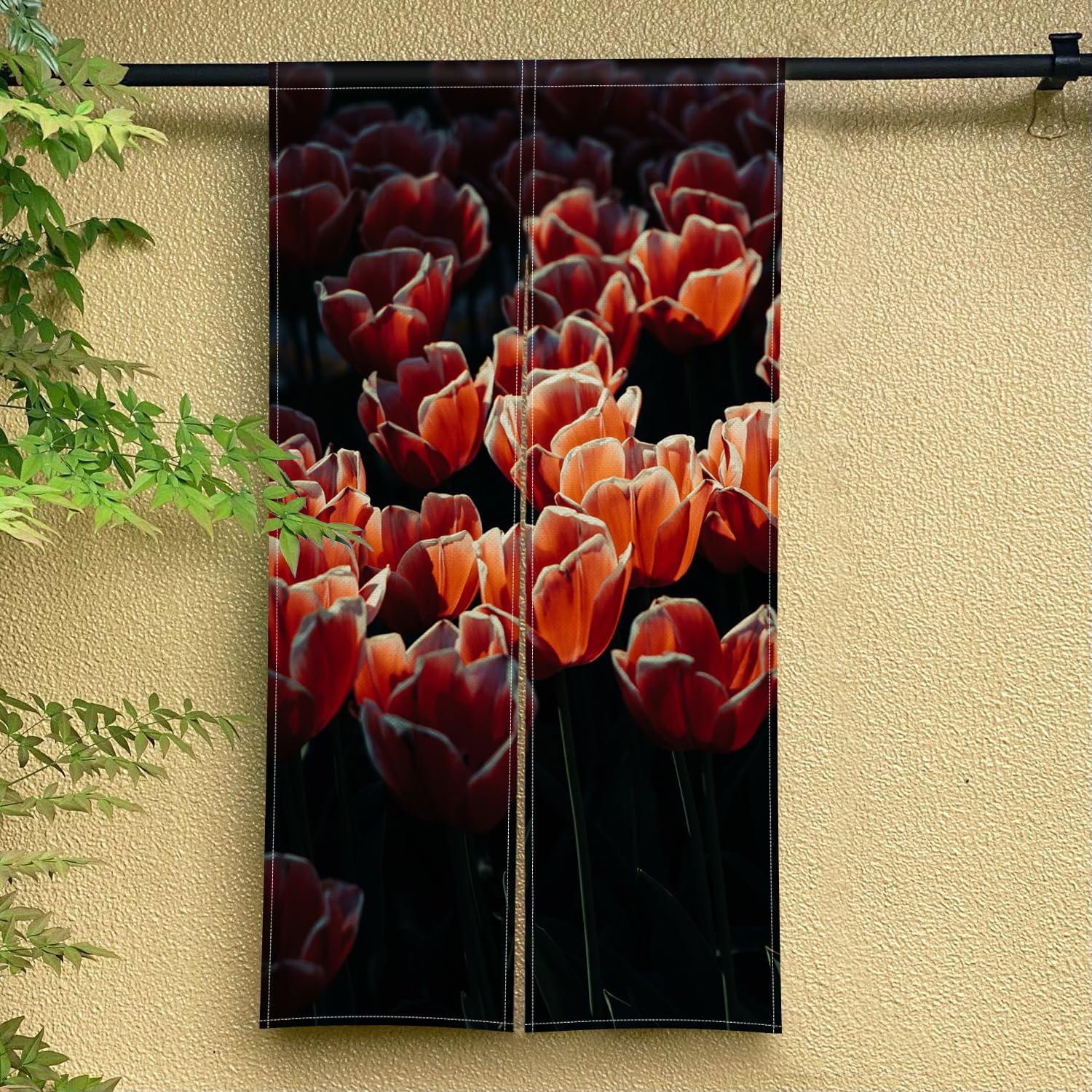 Japanese Noren Door Curtain Floral Panel 34x60