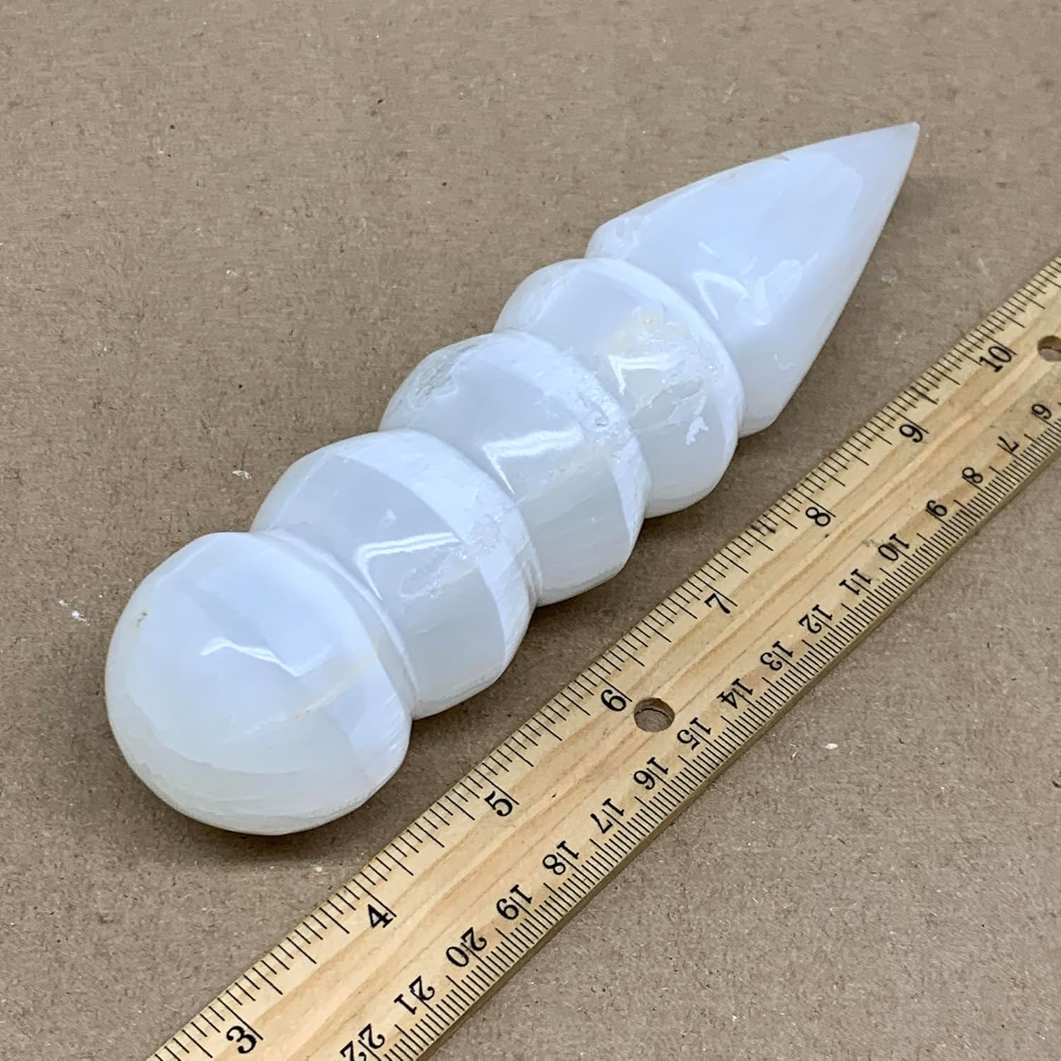 Large Selenite Crystal Spiral Wand Point 092 lbs