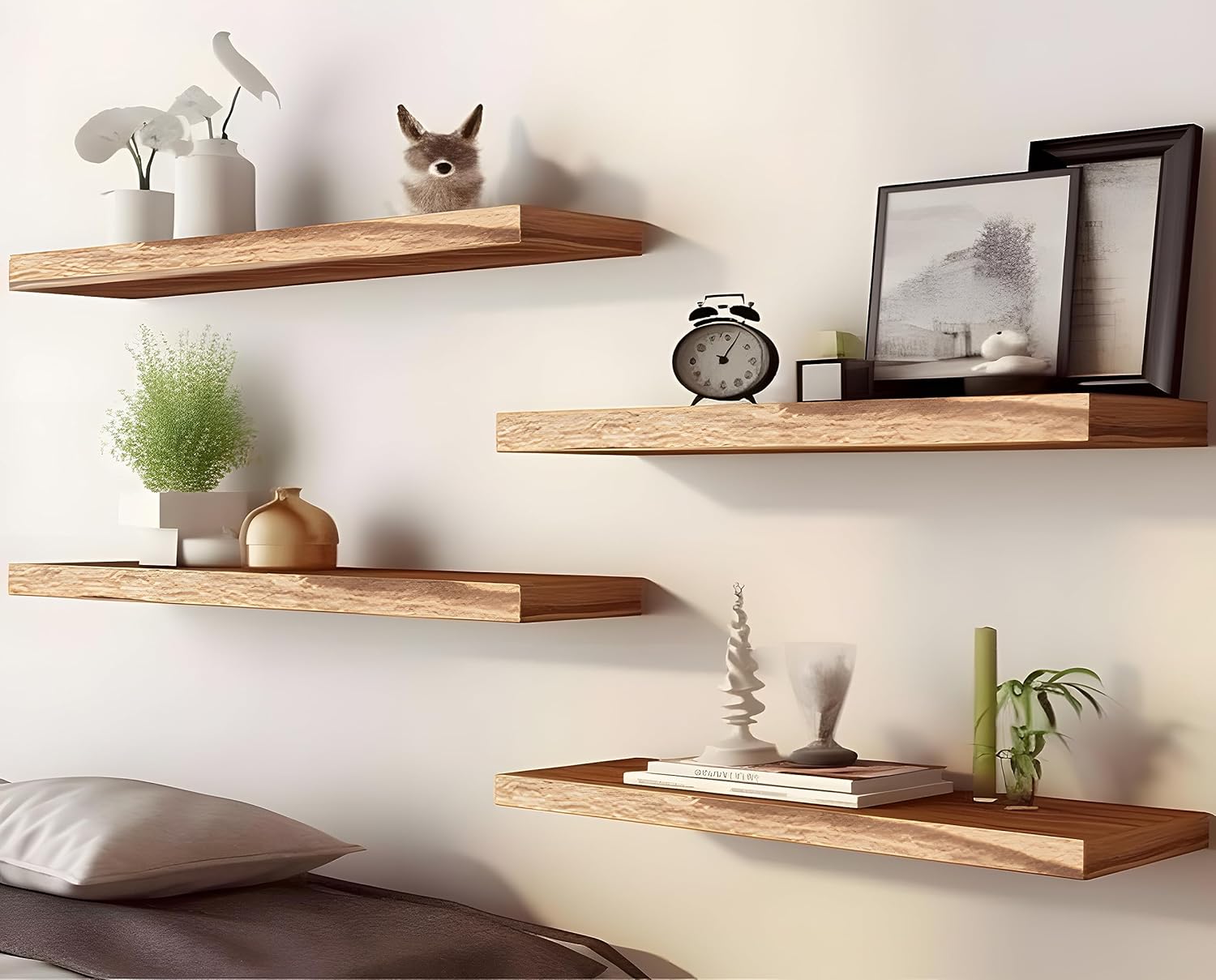 Wood Floating Shelves Set of 4 16 Inch