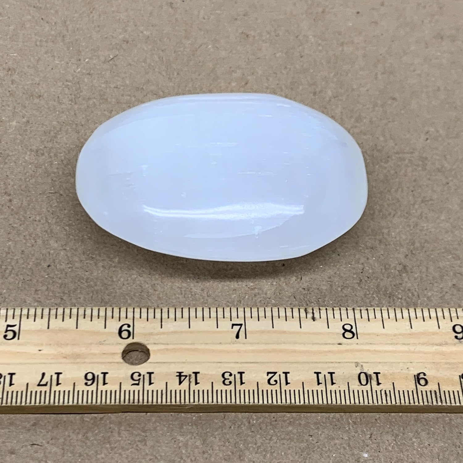WatanGems 110g Natural Selenite Palm-Stone Crystal Pillow Shape Collectible