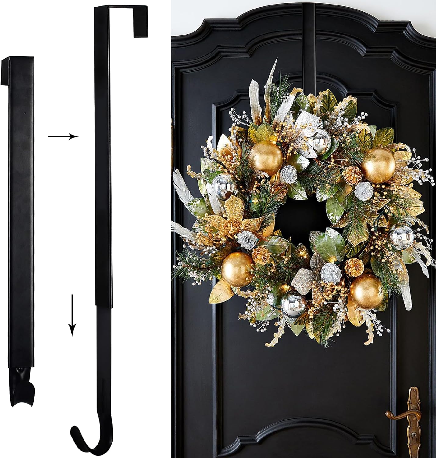Shangtianfeng 2 Pack Adjustable Front Door Wreath Hangers