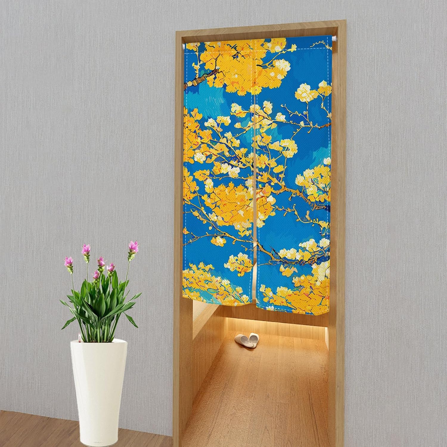 Leowefowa Japanese Noren Door Curtain Panel 34x60