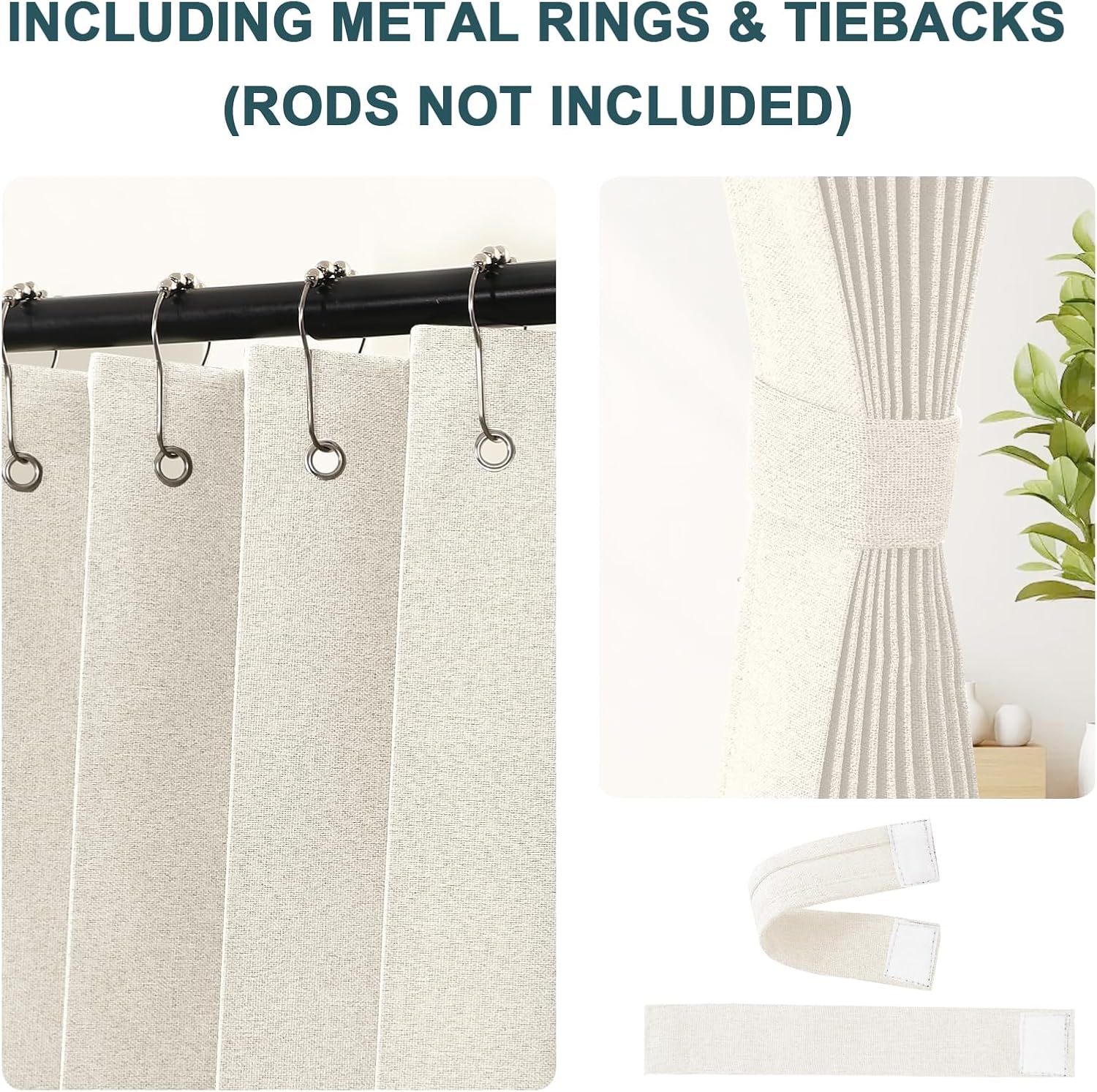 Turquoize Ivory White Blackout Accordion Door Curtain