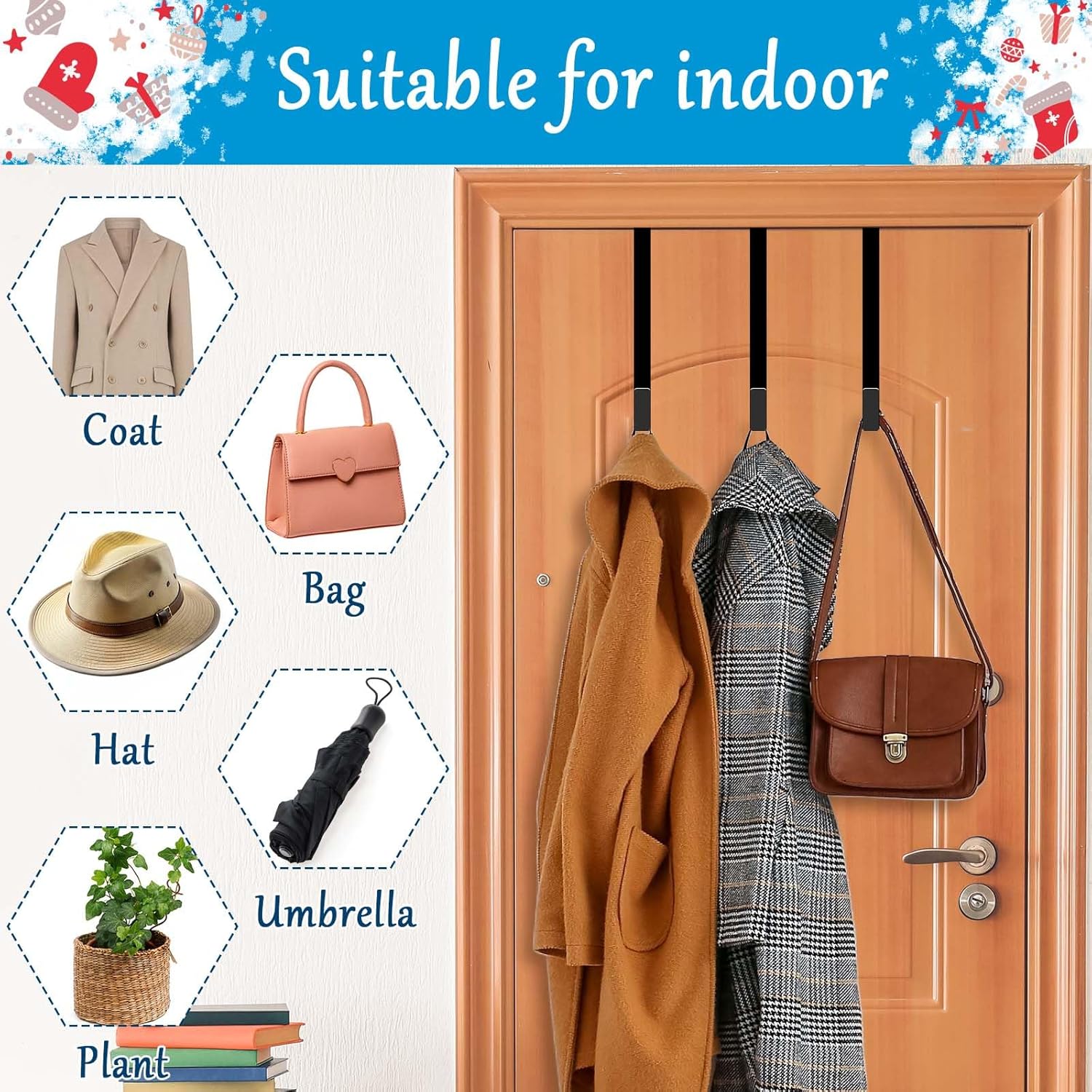 4 Pack 15 Inch Wreath Hangers for Front Door