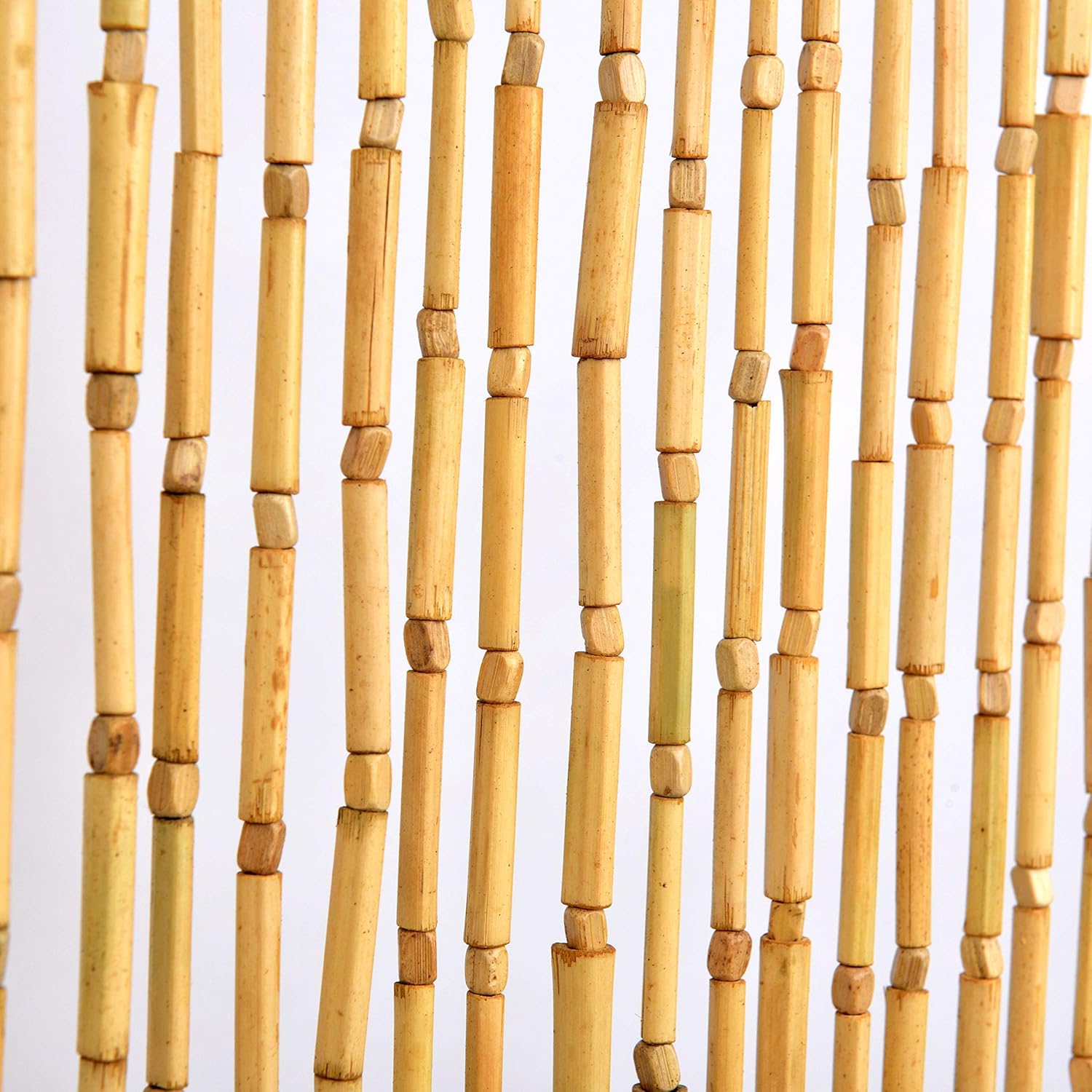 FlavorThings 36x79 inch Natural Wood Bamboo Beaded Curtain Room Divider