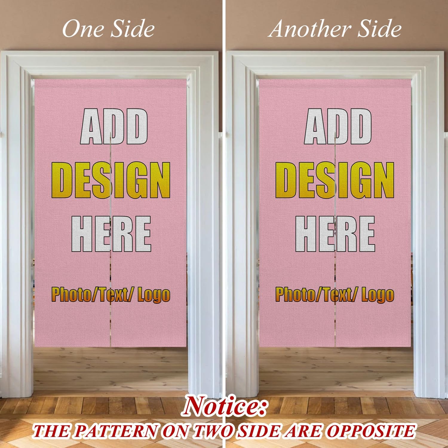 Custom Japanese Double Sided Noren Curtain for Door Divider