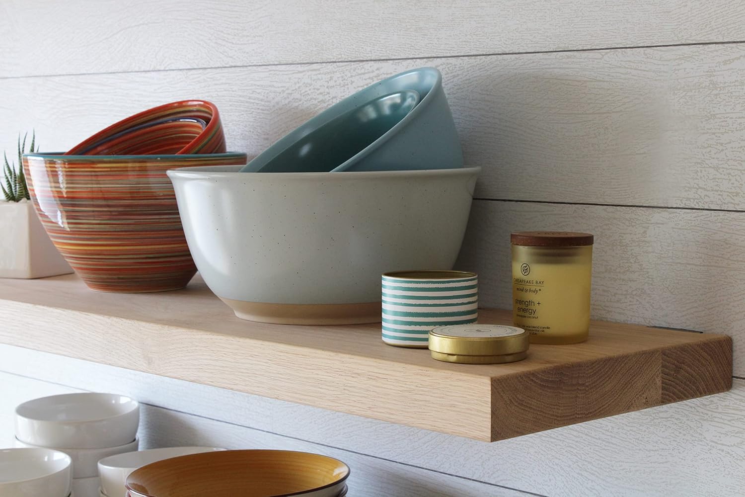 Urban Legacy Unfinished White Oak Floating Shelves Set of 2