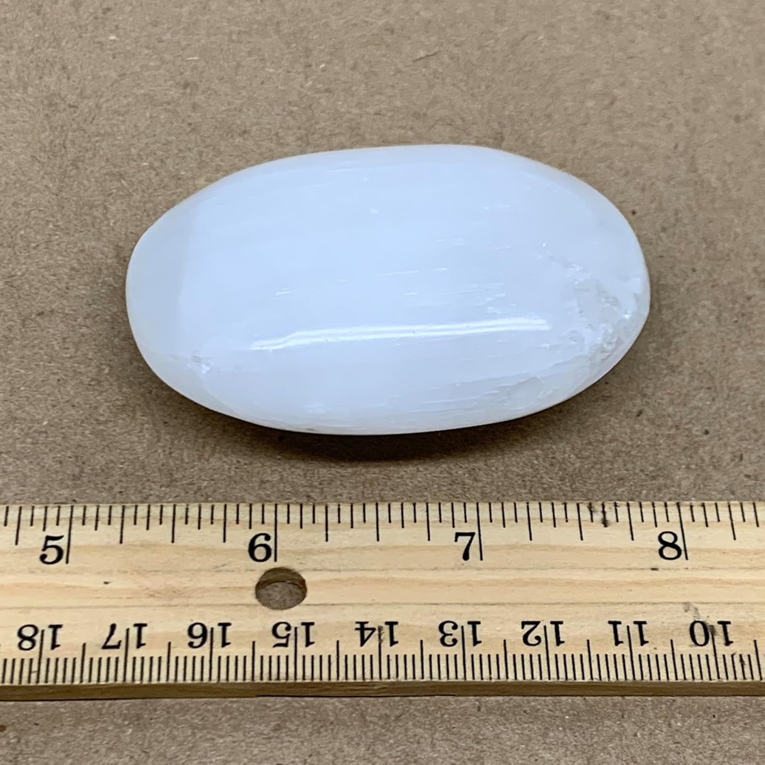 WatanGems 95g Selenite Palm-Stone Crystal Pillow Shape