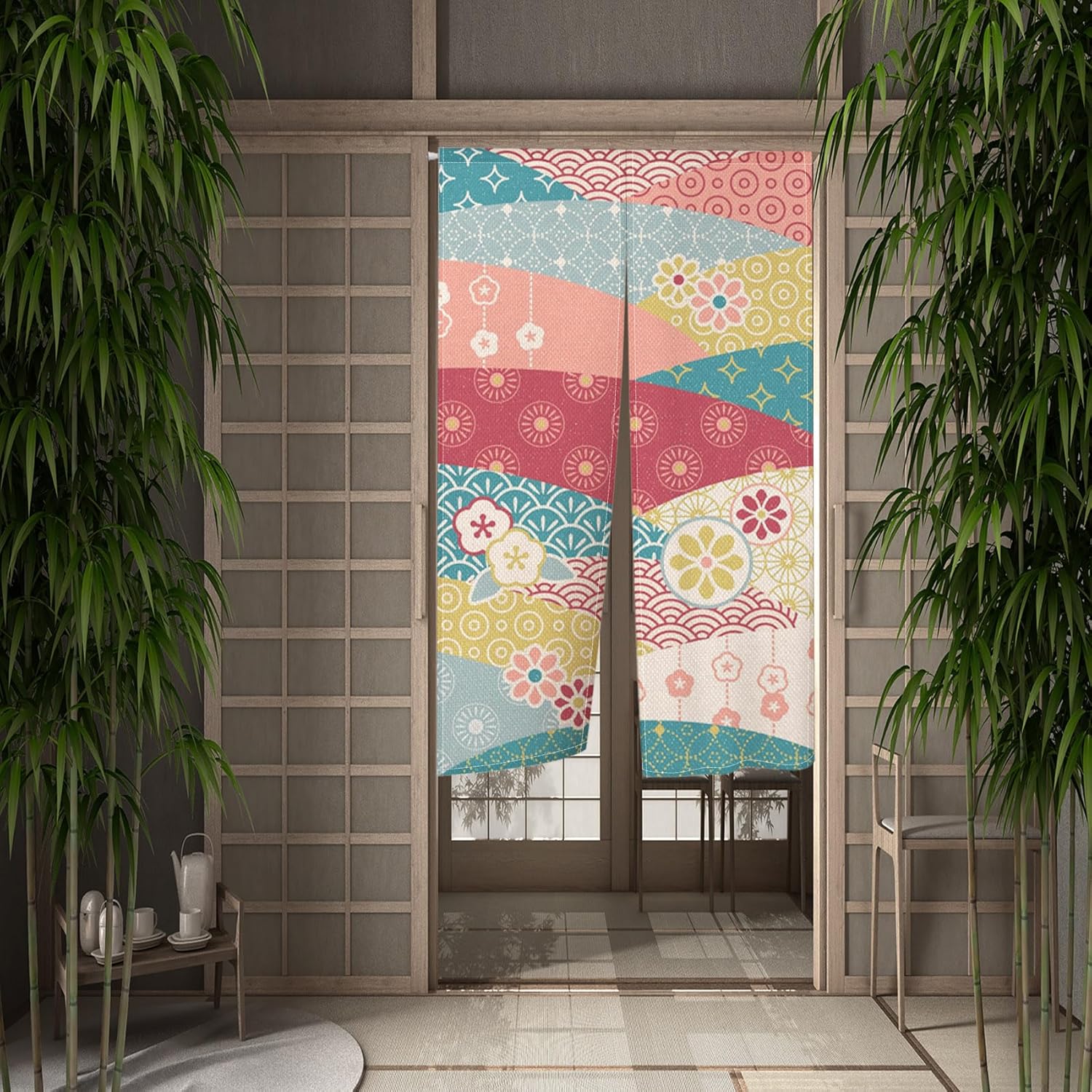 Japanese Noren Door Curtain 34x48 Inches Single-Sided Pattern