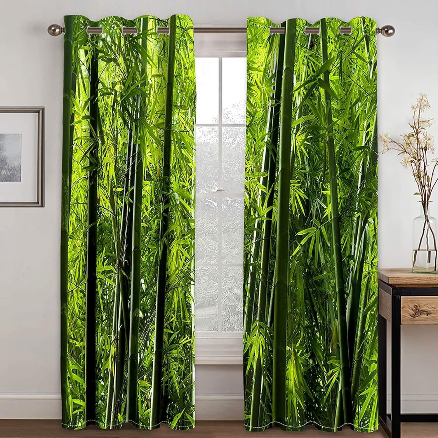 Homxi Balcony Curtains Set of 2 Trees and Leaves Pattern