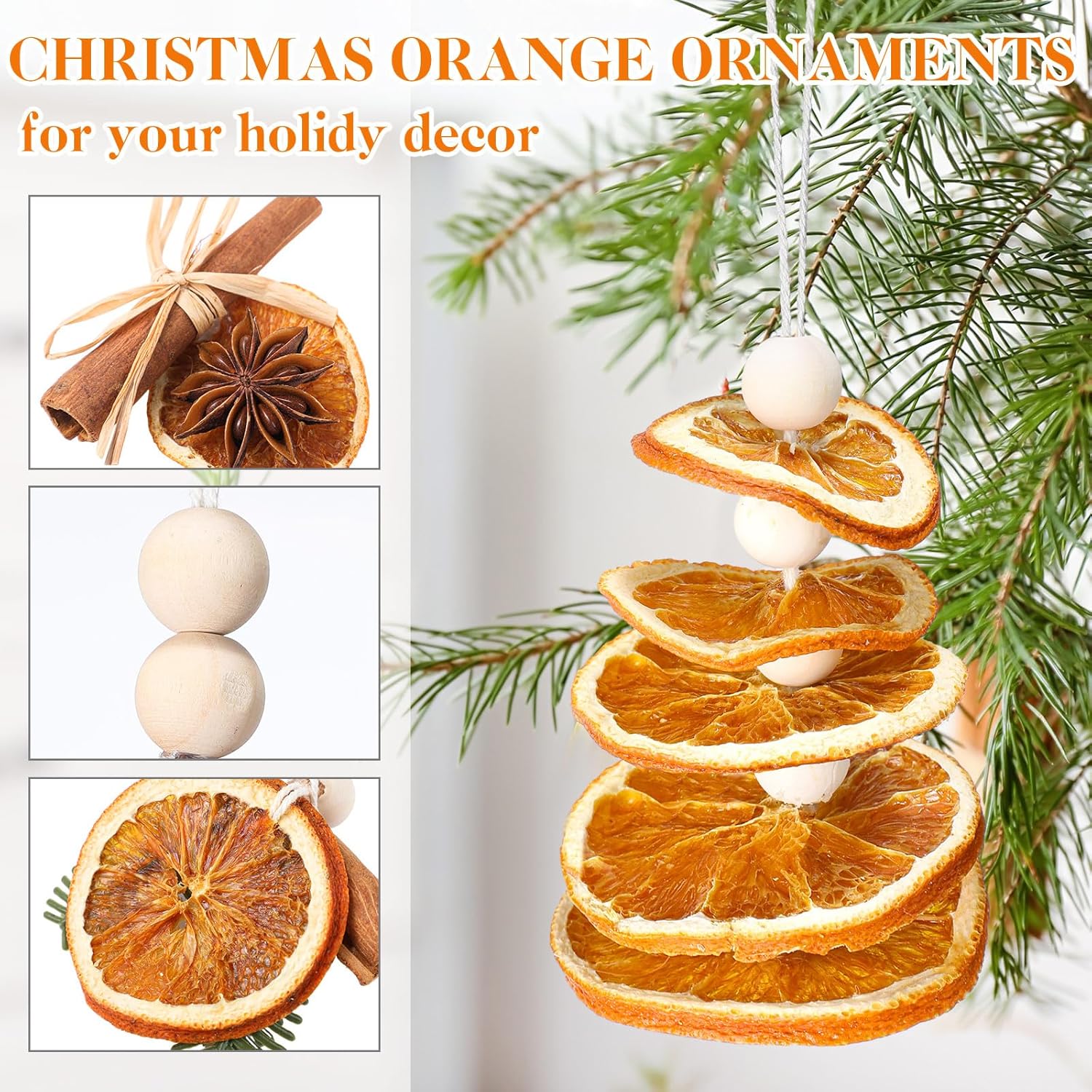 Amyhill 10 Pcs Dried Orange Slice Christmas Ornaments