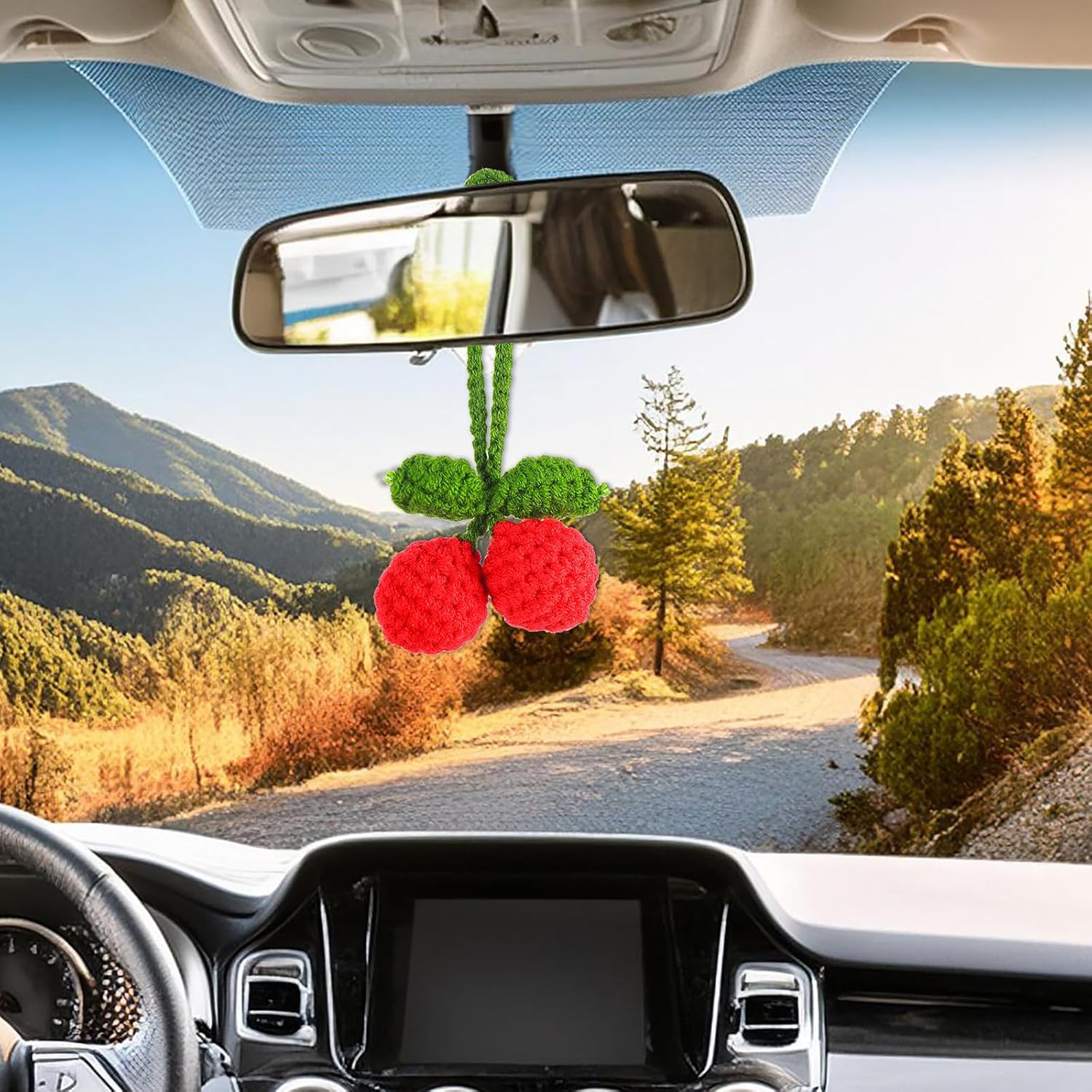 Cute Cherry Car Mirror Hanging Ornament