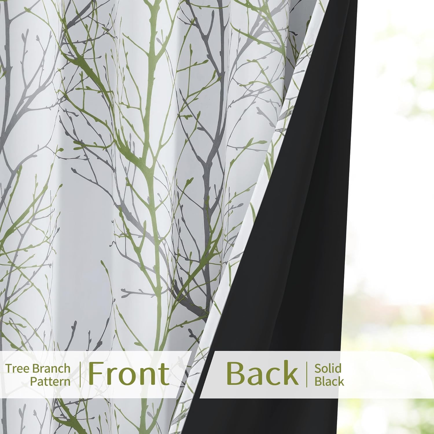 FMFUNCTEX Blackout Sliding Door Curtains 100 Inch Wide