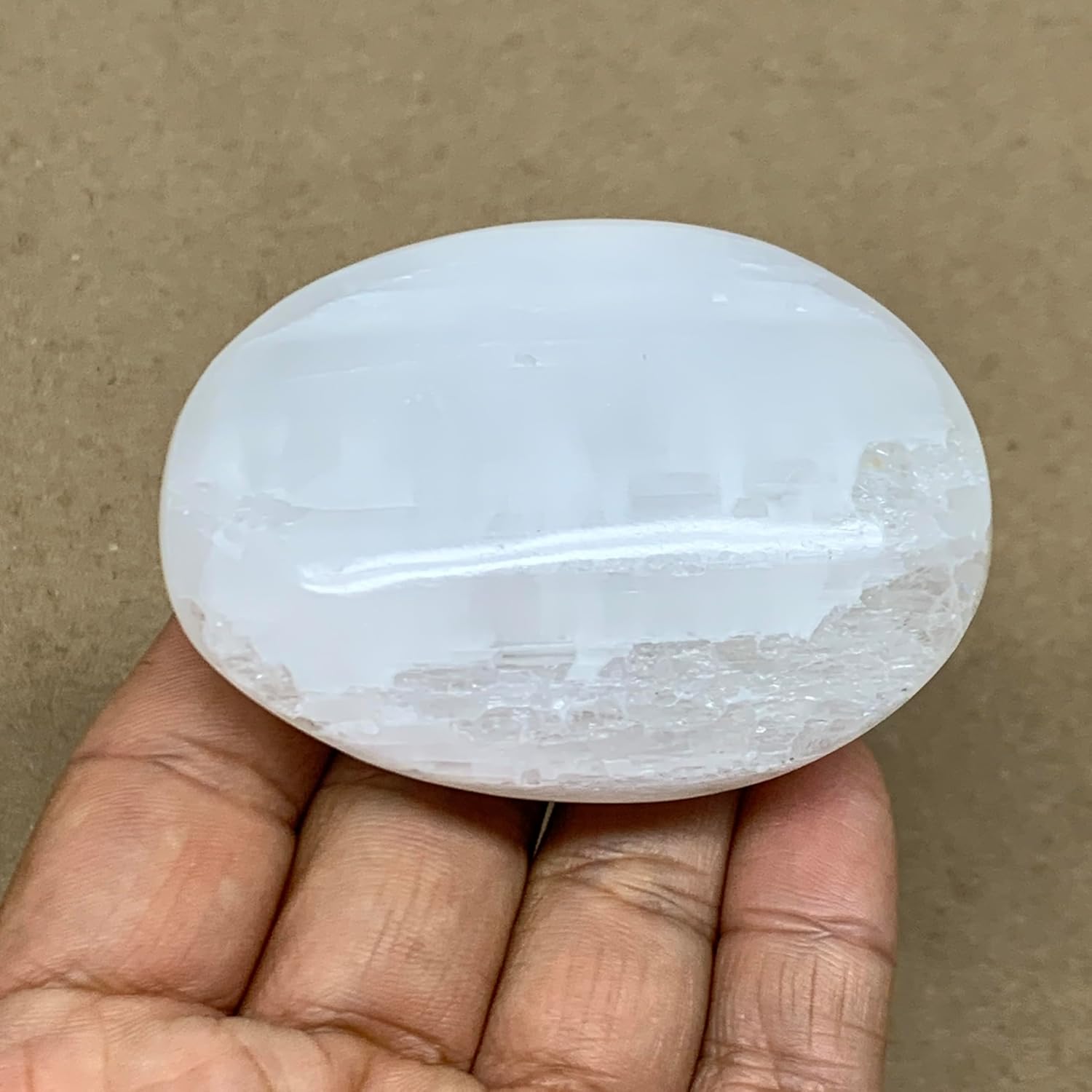 93g Natural Selenite Palm-Stone Crystal Pillow Shape