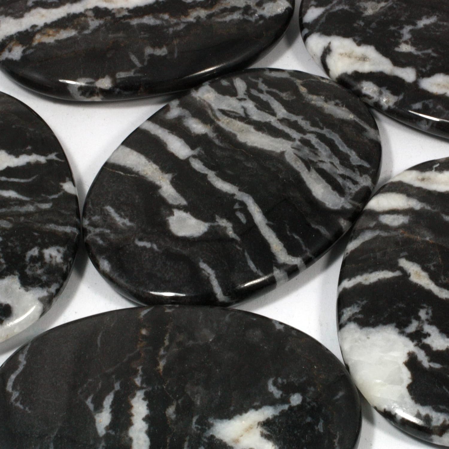CrystalAge White Zebra Jasper Palm Stone