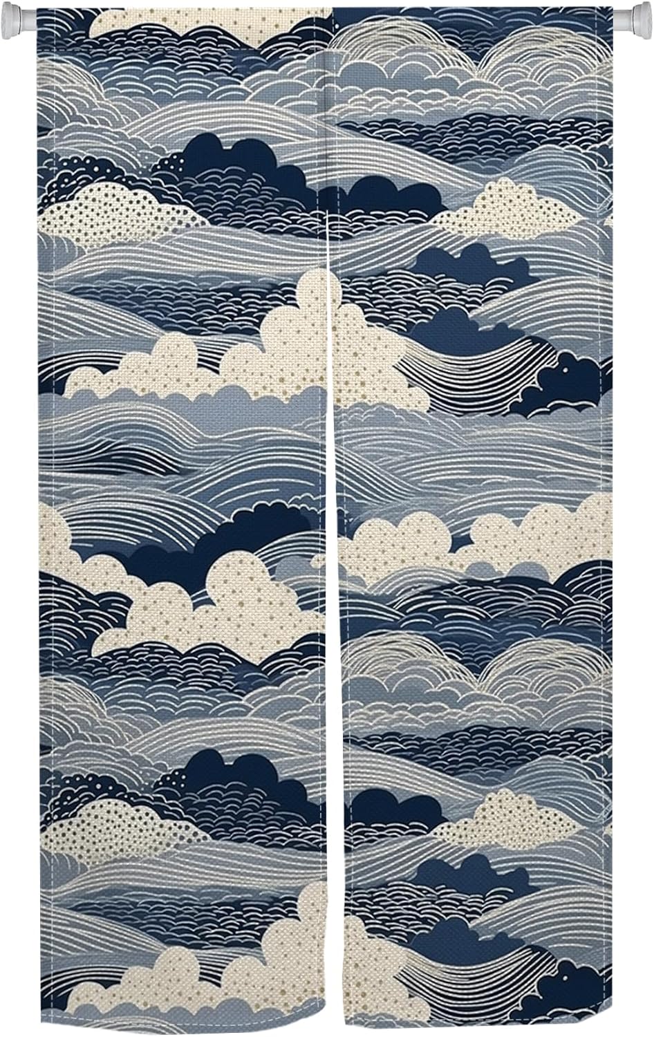 Japanese Noren Door Curtain Wave Pattern Decor 34x60