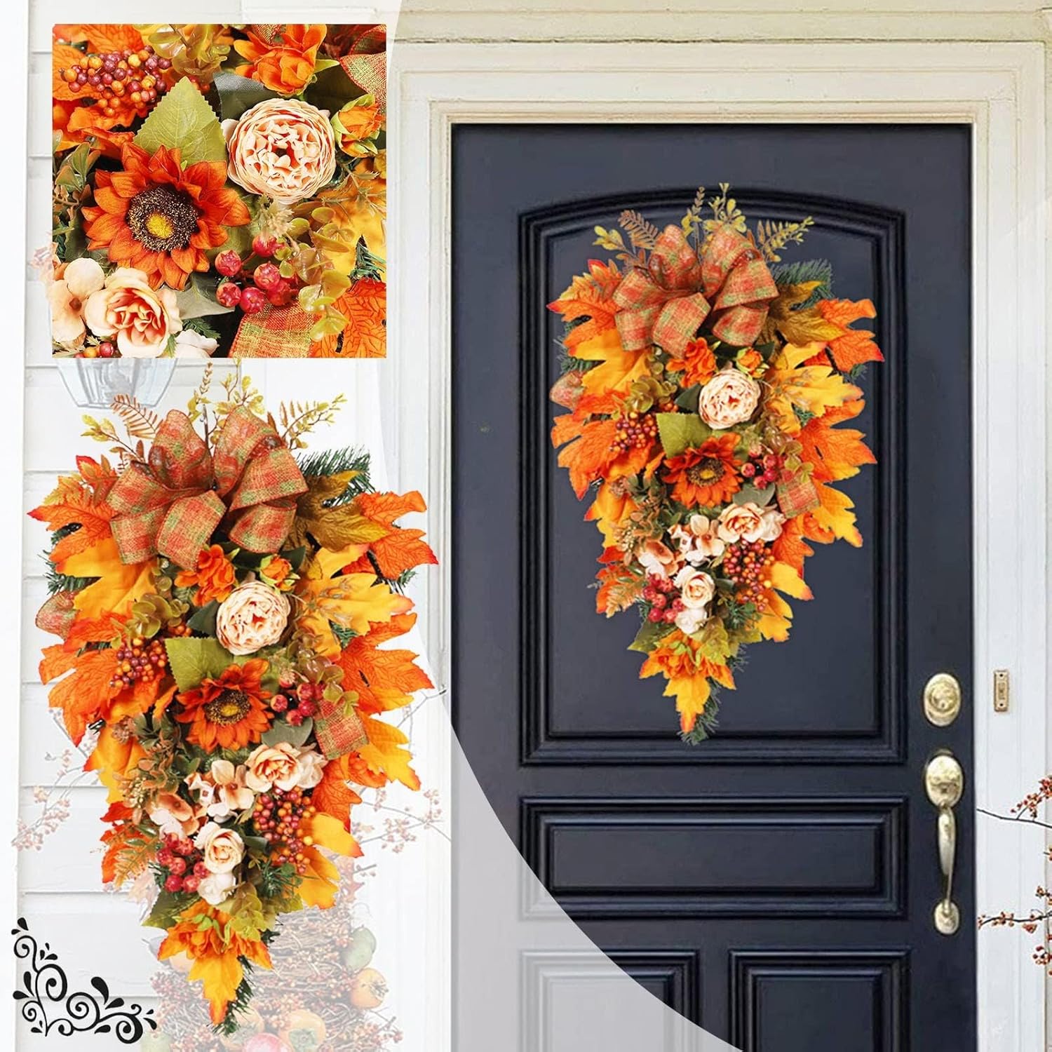 Premium Fall Wreath for Front Door and Windows