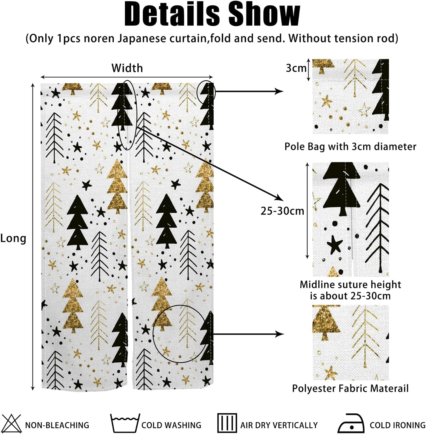 Japanese Noren Door Curtain 34x60 Inches Cotton Linen
