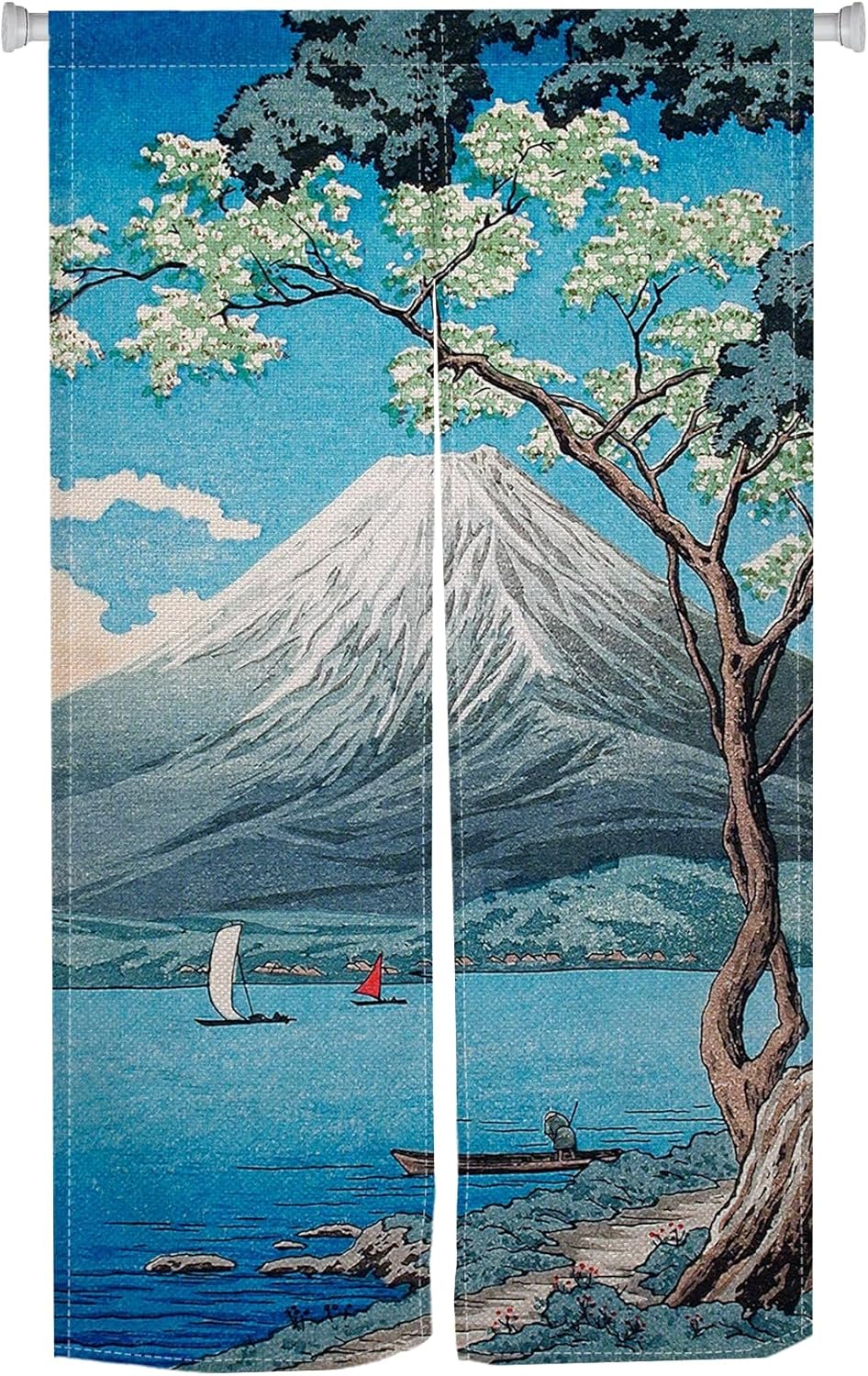 Mount Fuji Japanese Door Curtain Noren 335x709