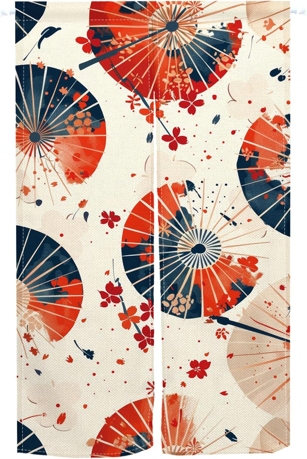 Leowefowa Japanese Noren Door Curtain Red Blue Pattern 34x60